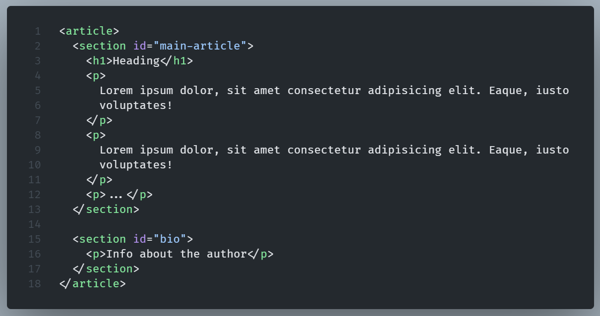 The SECTION element in HTML with examples - Lambros Hatzinikolaou