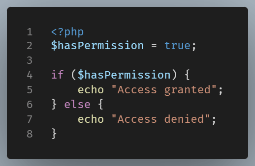 Example of using boolean in a condition.