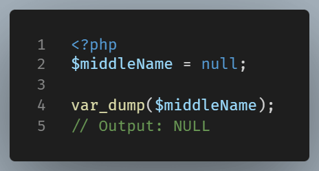 Example of a null value.