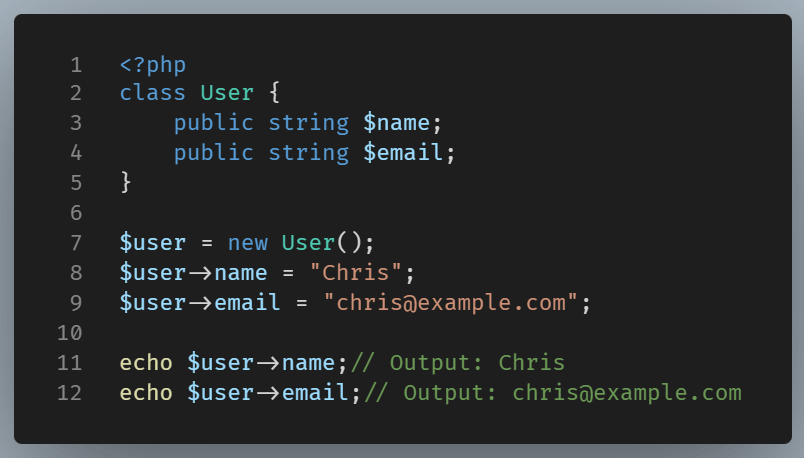 Example of creating objects from a class.