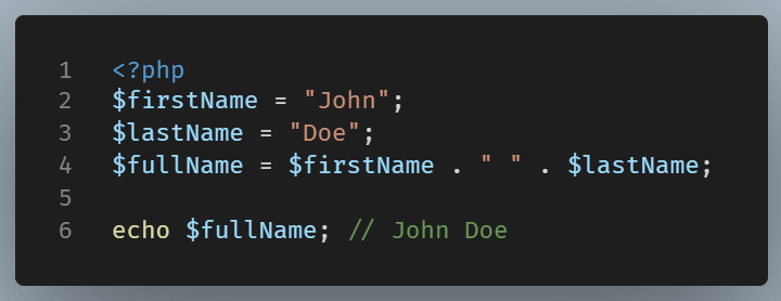 Example of string concatenation.