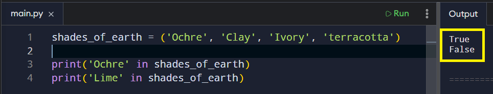 Tuple can use the in keyword.