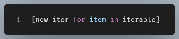 list comprehension syntax