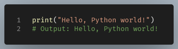 Example of the print() method.