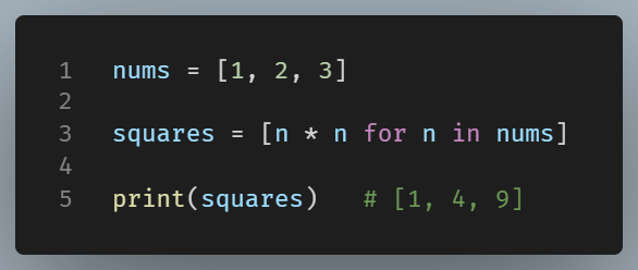 Example of list comprehension