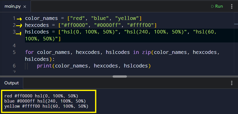 Example of using Zip with more than two iterables.