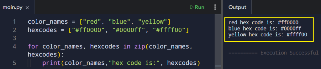Example of using Zip in a loop.