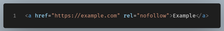 An example of using the nofollow attribute on a link.