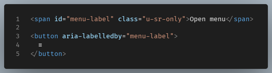 Code example using hidden text with id=