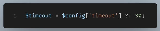 Example of using the elvis operator for easily setting default config values.