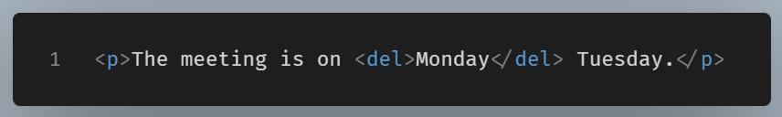 Example of the del tag.