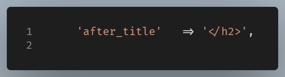 example of the after-title parameter in the array.