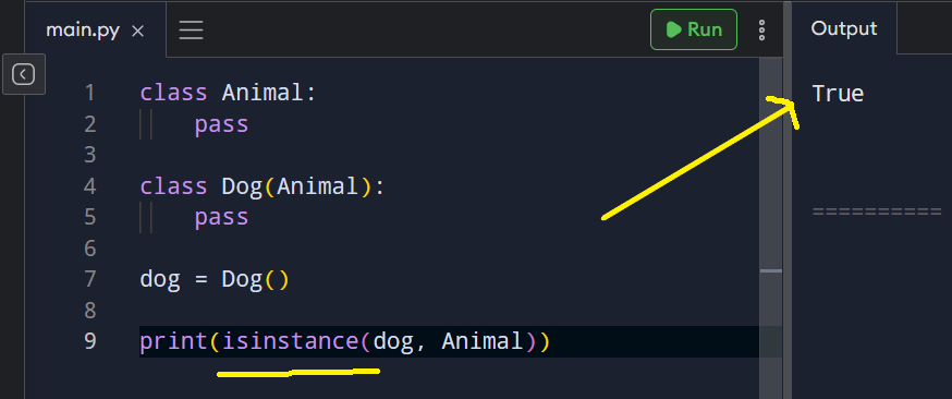 Example of how isinstance() uses inheritance.