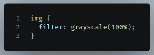 Example of using the filter property to convert an image to grayscale.