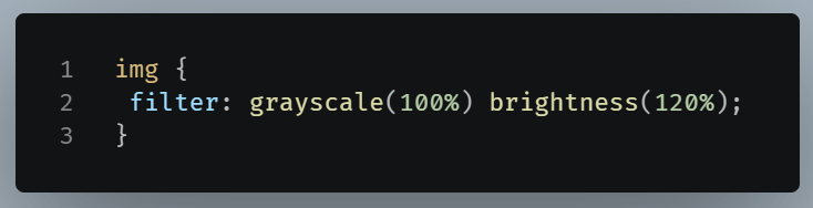 Example of filtering an image for first for grayscale and then for brightness.