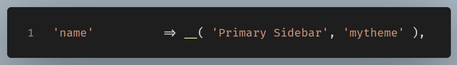 example of the name parameter in the array.
