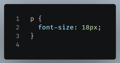 Example of using the font-size property in paragraphs.