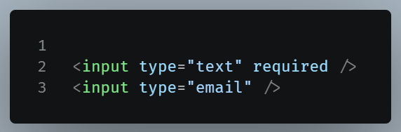 Example of two input elements the first including the required attribute.