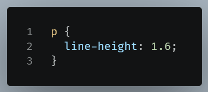 Example of using line-height in paragraphs.
