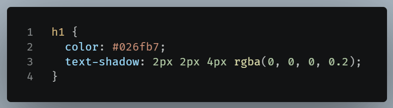 Example of using text-shadow at a heading.
