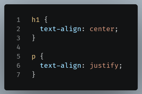 Example of text-align property.