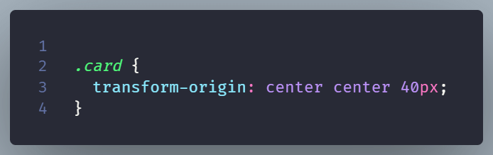 Code example of transform-origin using a third value (40px) for depth.